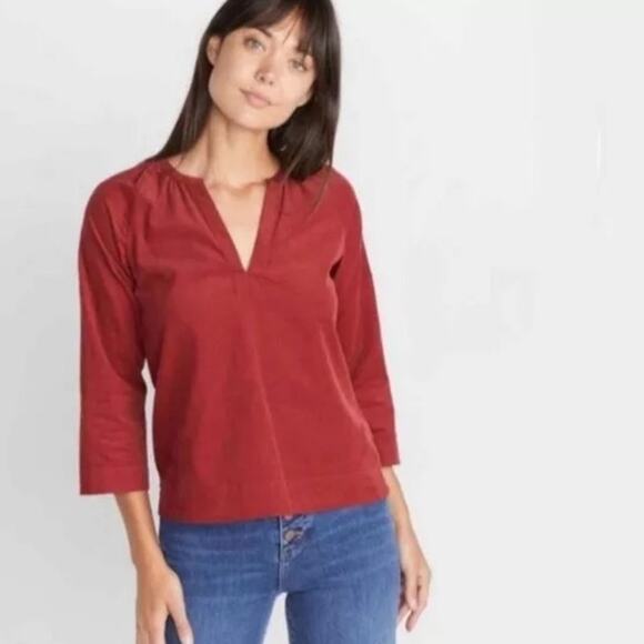 Marine Layer Lenora soft corduroy popover orange tunic size small - Picture 1 of 8